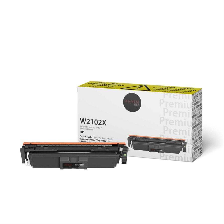 Premium Tone New Compatible HP W2102X YRTS Yellow 5.5K Toner Cartridge