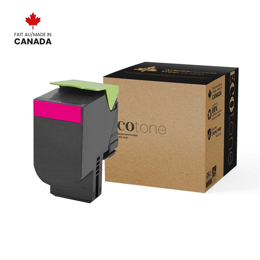 Eco Tone Remanufactured Lexmark 70C1HM0 Magenta 3K Toner Cartridge