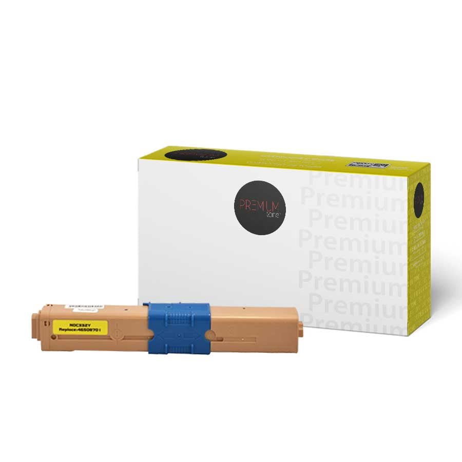 Premium Tone New Compatible Okidata 46508701 Yellow 3K Toner Cartridge