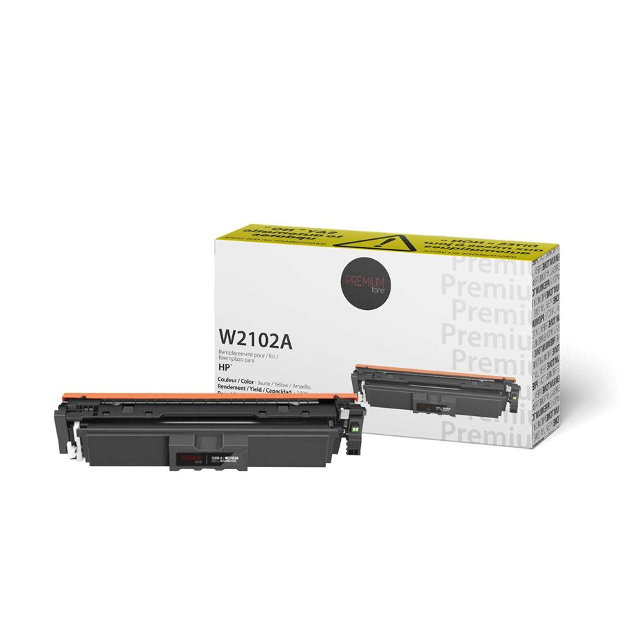 Premium Tone New Compatible HP W2102A YRTS Yellow 1.8K Toner Cartridge