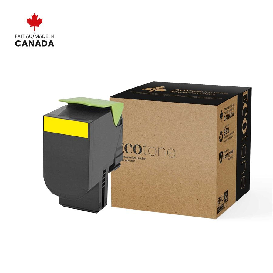 Eco Tone Remanufactured Lexmark 70C1HY0 Yellow 3K Toner Cartridge