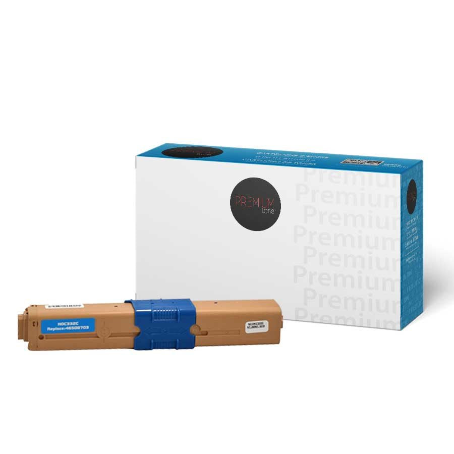 Premium Tone New Compatible Okidata 46508703 Cyan 3K Toner Cartridge