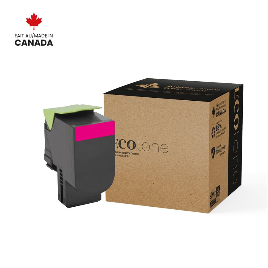 Eco Tone Remanufactured Lexmark 80C1HM0 Magenta 3K Toner Cartridge