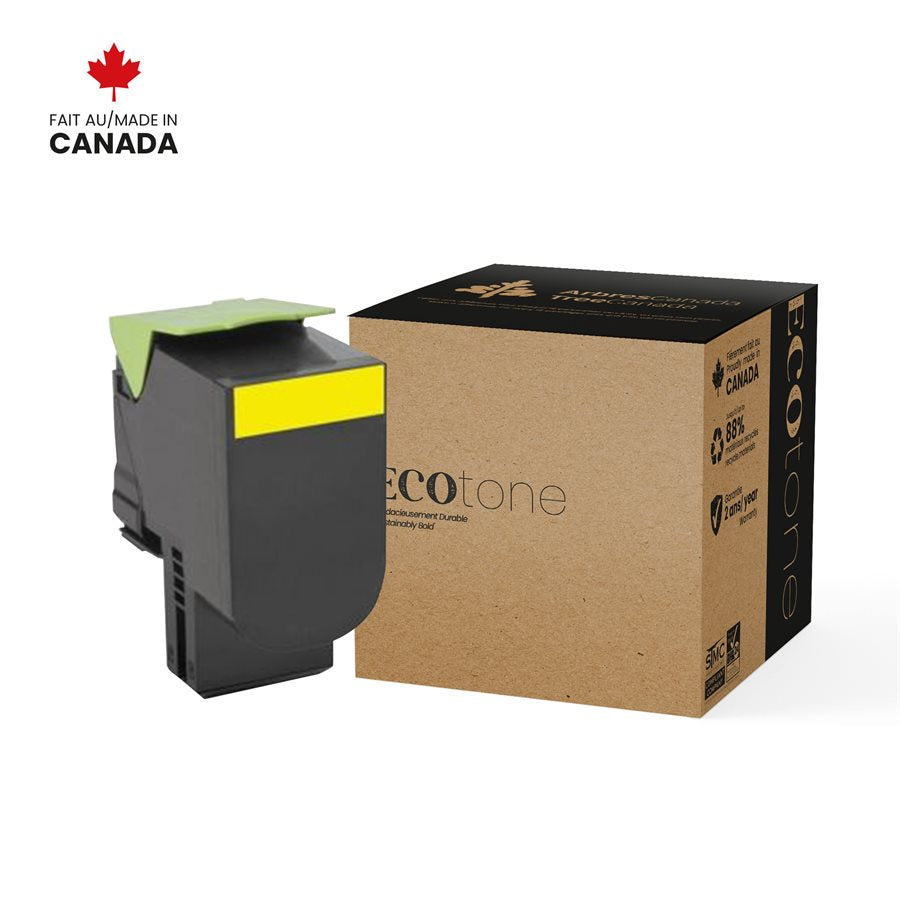 Eco Tone Remanufactured Lexmark 80C1HY0 Yellow 3K Toner Cartridge