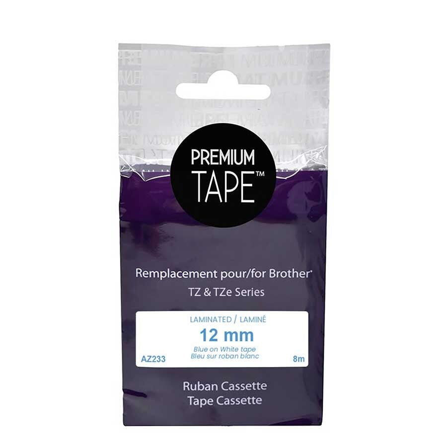 Brother TZ-233 Blue/White 12mm Label Tape Cassette