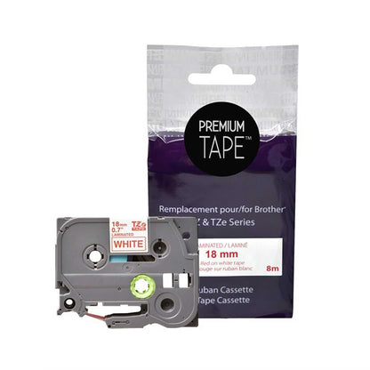 Brother TZe242 Red/White 18mm Label Tape Cassette