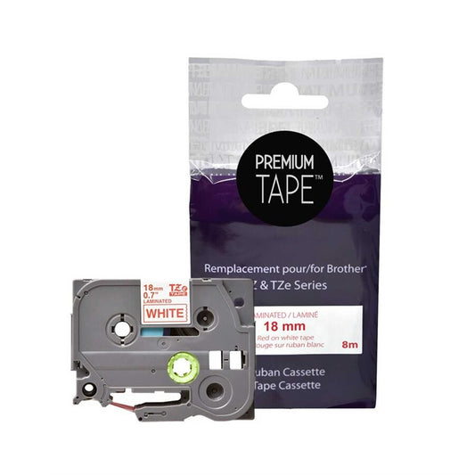 Brother TZe242 Red/White 18mm Label Tape Cassette