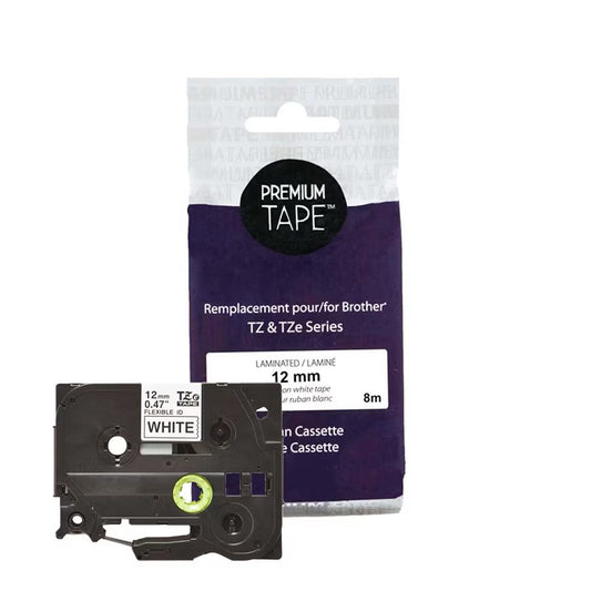 Brother TZe-FX231 Flexible Black/White 12mm Label Tape Cassette