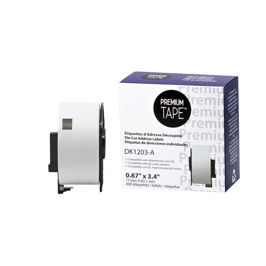 0.66" x 3.4" Brother DK1203 Folder Labels (300)