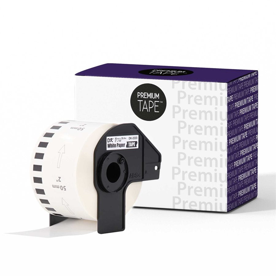 1.9685" x 100' Continuous White Paper Label For Brother DK-2223