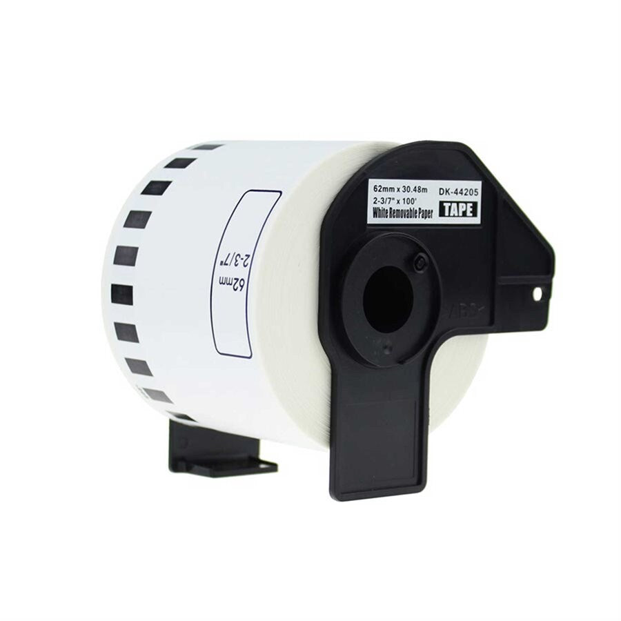 2.4" x 100' Continuous White Removable Paper Label For Brother DK-4205