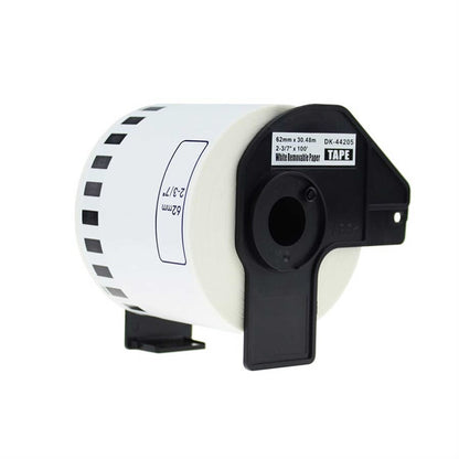 2.4" x 100' Continuous White Removable Paper Label For Brother DK-4205