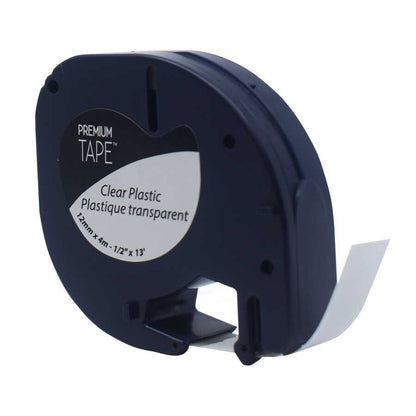 Dymo A16952 Black/Clear 12mm Plastic Label Tape Cassette