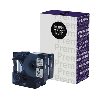 Dymo 1926208 D1 Black/White 12mm Label Tape Cassette (2-Pack)