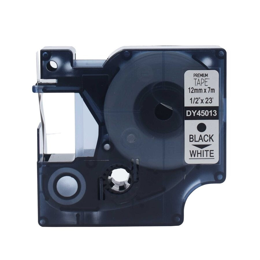 Dymo 1926208 D1 Black/White 12mm Label Tape Cassette (2-Pack)