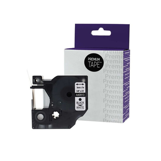 Dymo 40913/41913 D1 Black/White 9mm Label Tape Cassette