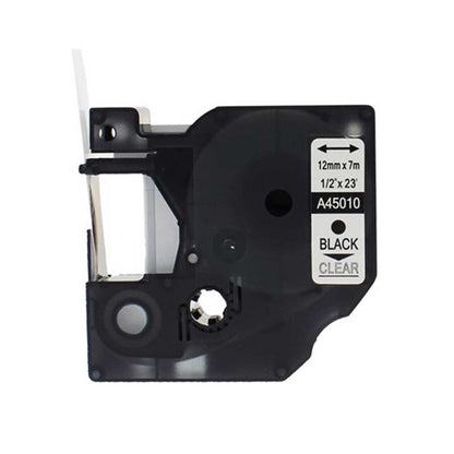Dymo 45010 Black/Clear 12mm Label Tape Cassette