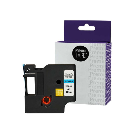 Dymo A45016 Black/Blue 12mm Label Tape Cassette