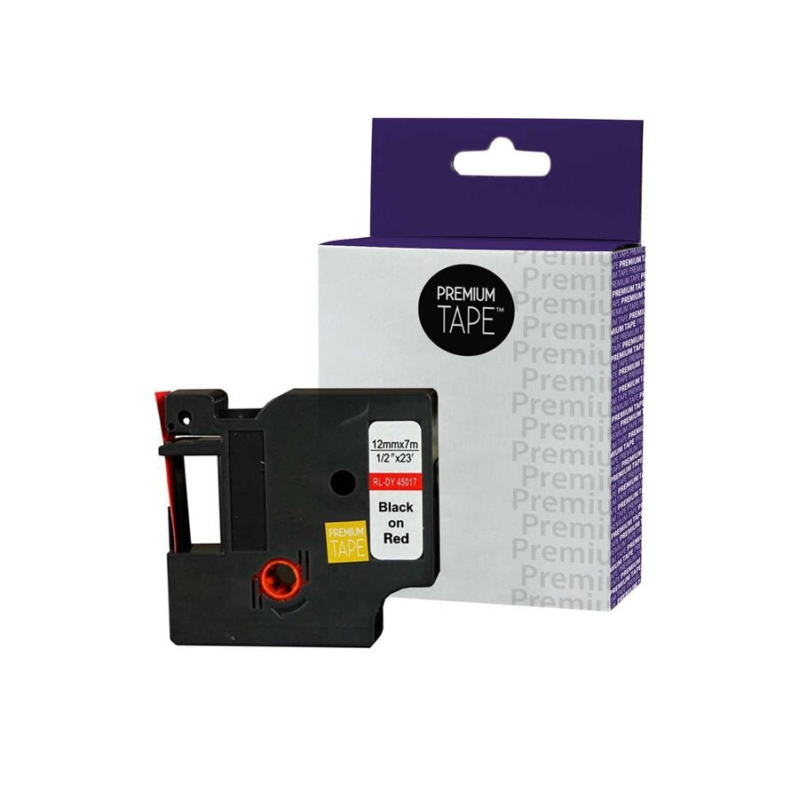 Dymo A45017 Black/Red 12mm Label Tape Cassette