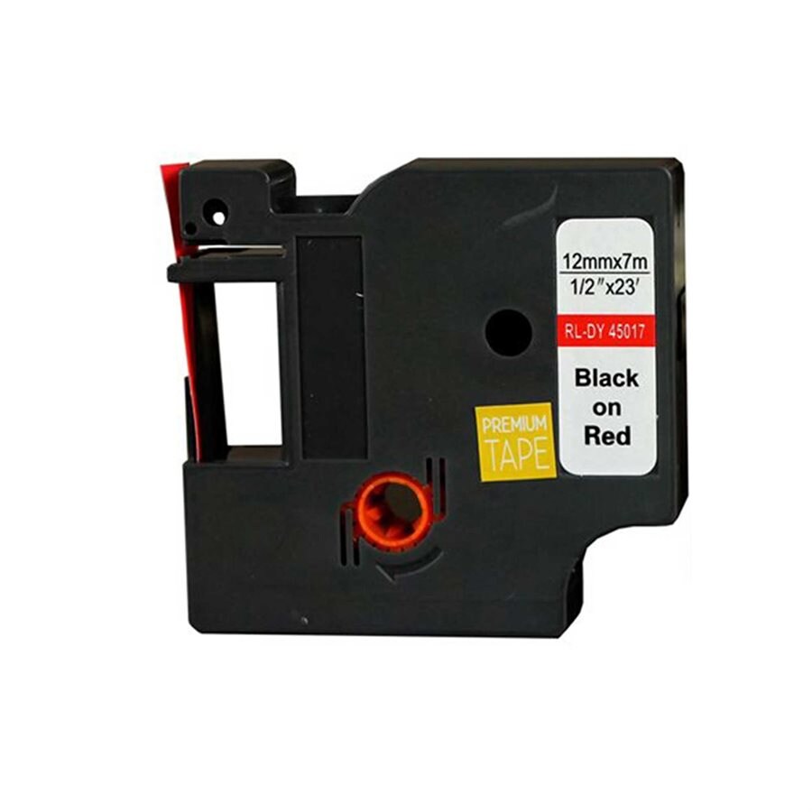 Dymo A45017 Black/Red 12mm Label Tape Cassette