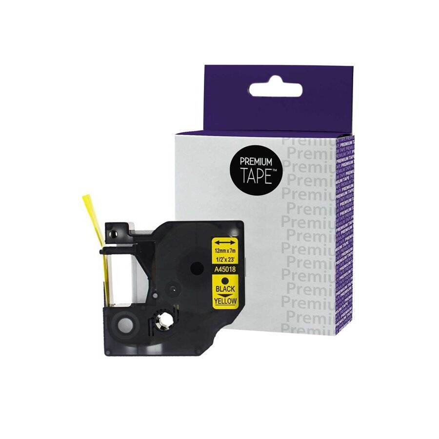Dymo A45018 Black/Yellow 9mm Label Tape Cassette