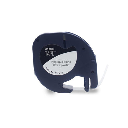 Dymo 91331 Black/White 12mm Plastic Label Tape Cassette