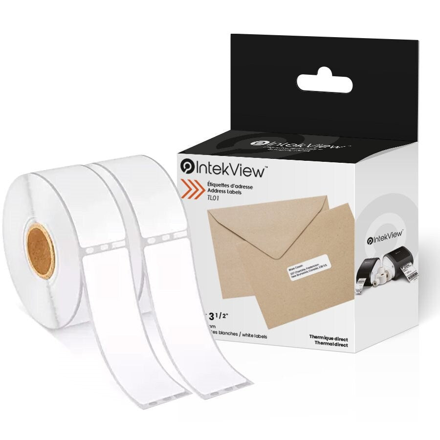 1.125" x 3.5" Direct Thermal Mailing Address Labels 1" Core (350/roll, 2/pkg)