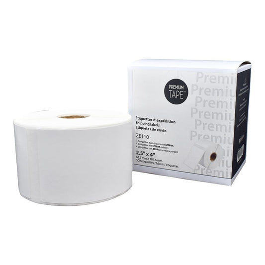 2.5" x 4" Universal Direct Thermal Labels 1" Core (500)