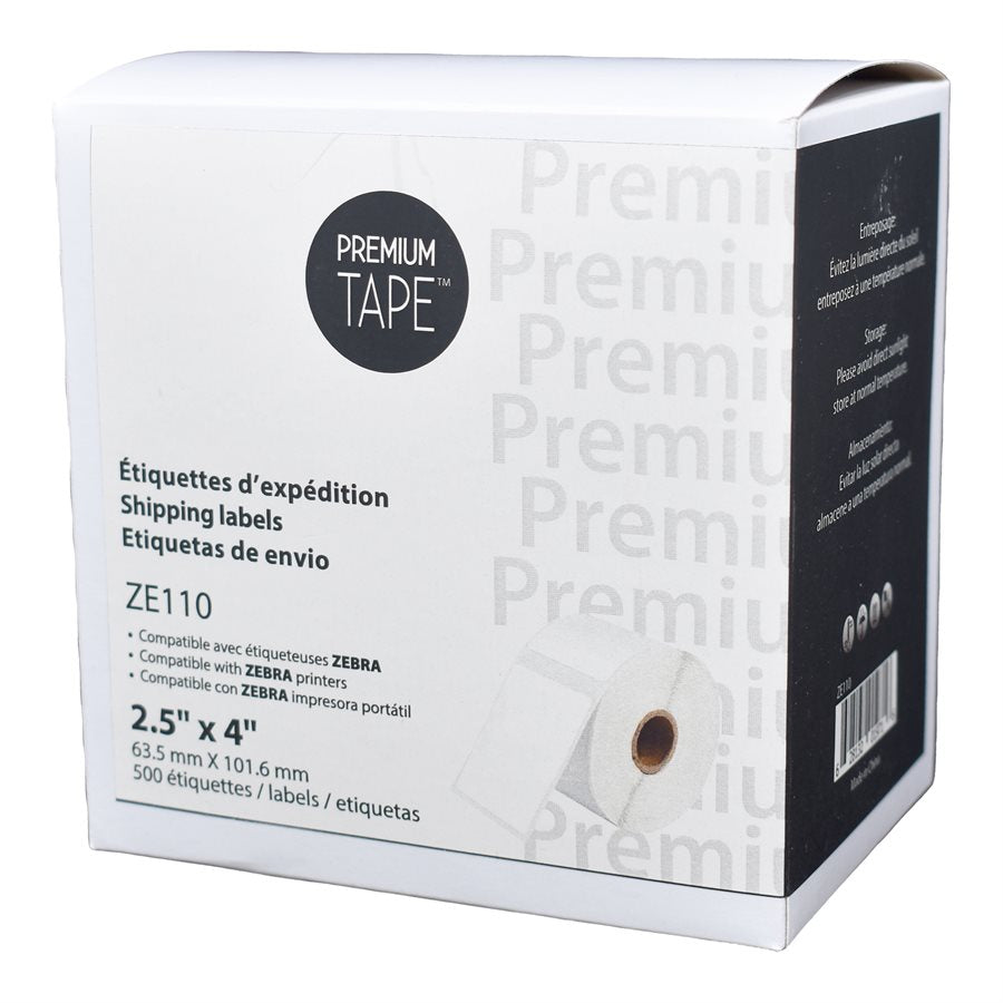 2.5" x 4" Universal Direct Thermal Labels 1" Core (500)