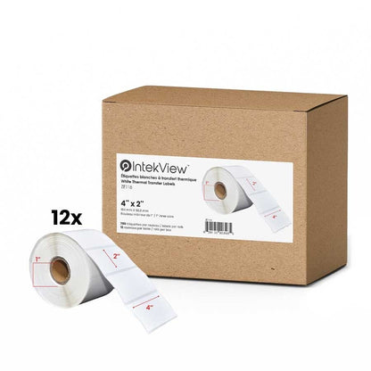 4" x 2" Thermal Transfer Labels 1" Core (700/roll, 12/case)