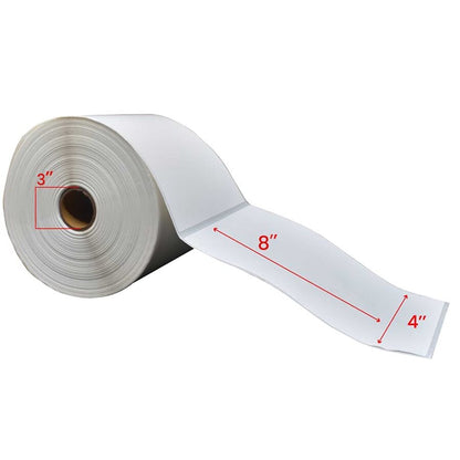 4" x 8" Thermal Transfer Labels 3" Core (750/roll, 4/case)