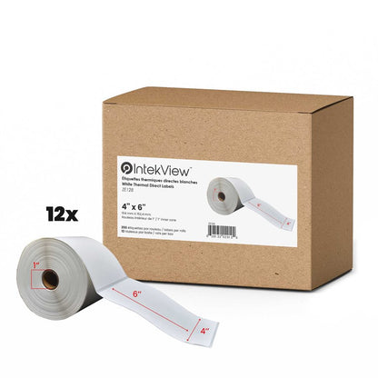4" x 6" Direct Thermal Shipping Labels 1" Core (250/roll, 12/case)