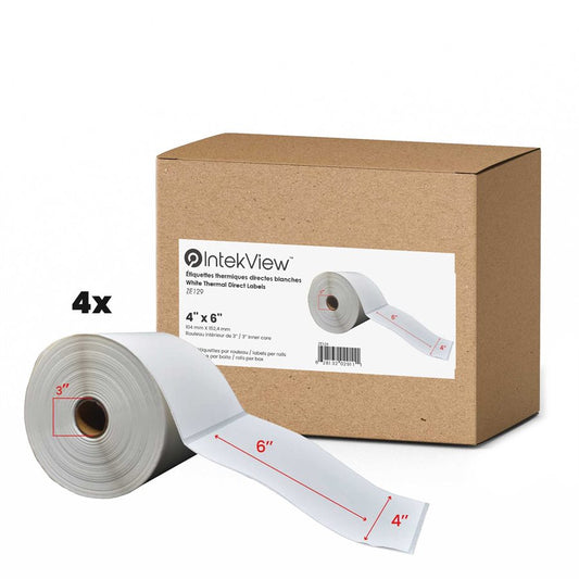 4" x 6" Direct Thermal Labels 3" Core (1000/roll, 4/case)