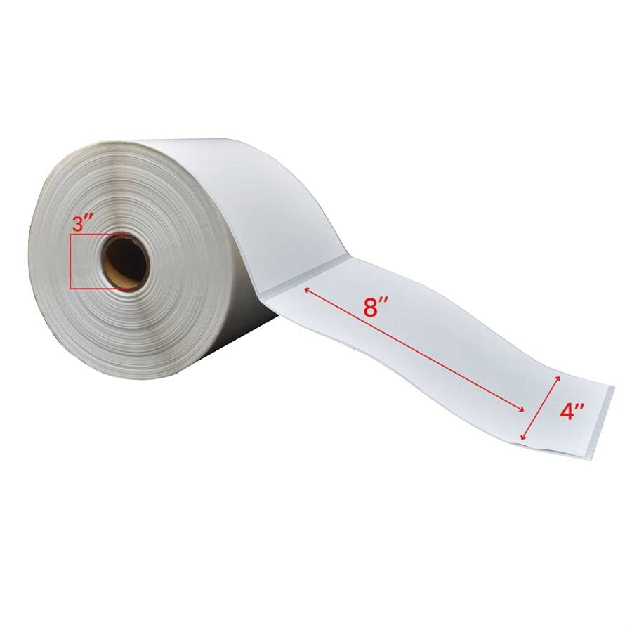4" x 8" Direct Thermal Labels 3" Core (750/roll, 4/case)