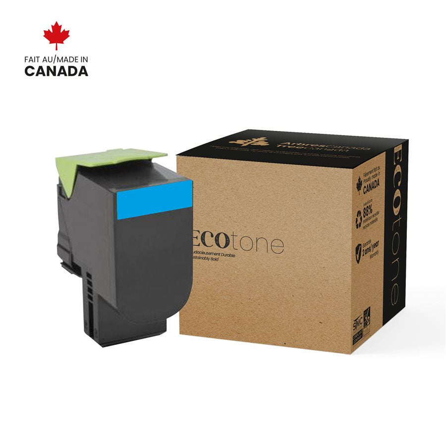 Eco Tone Remanufactured Lexmark 71B10C0 Cyan 2.3K Toner Cartridge