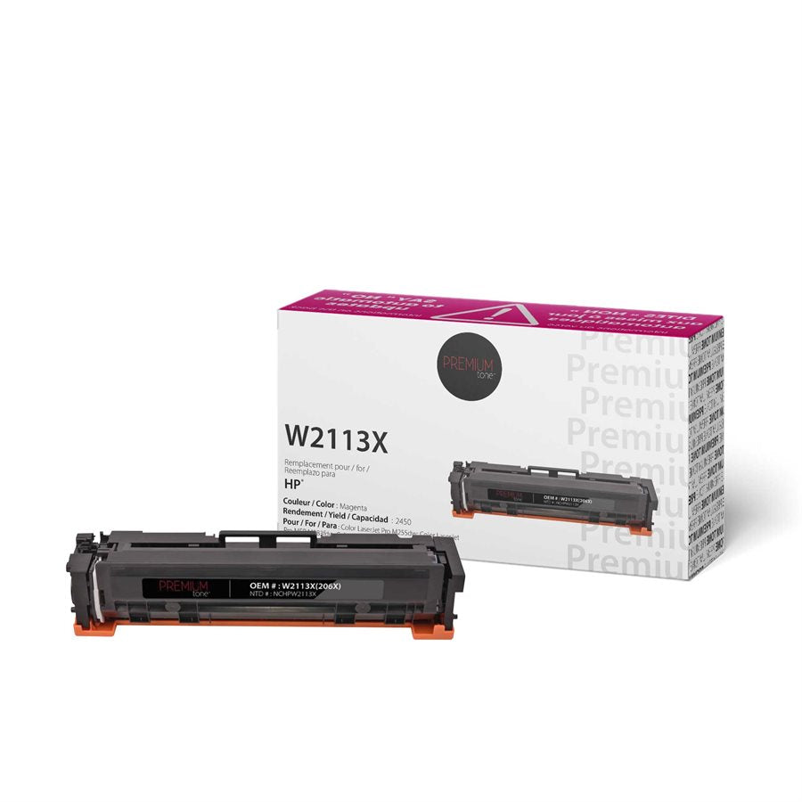 Premium Tone New Compatible HP W2113X / 206X YRTS Magenta 2.4K Toner Cartridge