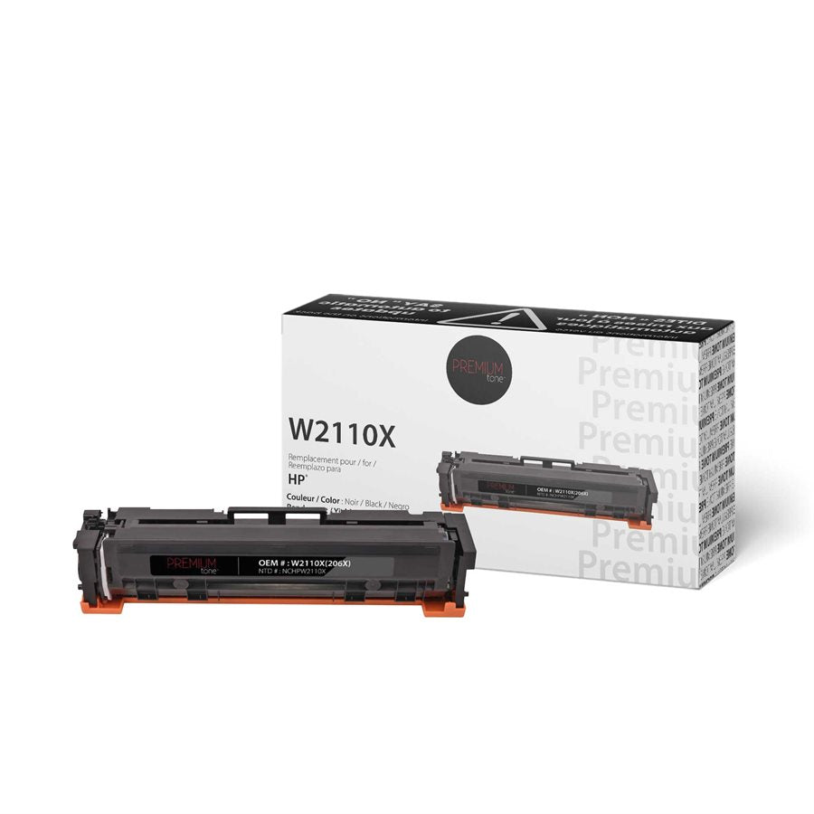 Premium Tone New Compatible HP W2110X / 206X YRTS Black 3.1K Toner Cartridge
