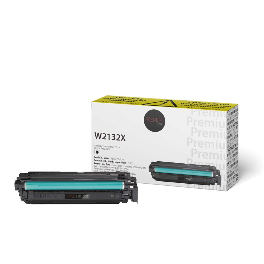 Premium Tone New Compatible HP W2132X Yellow YRTS 6K Toner Cartridge