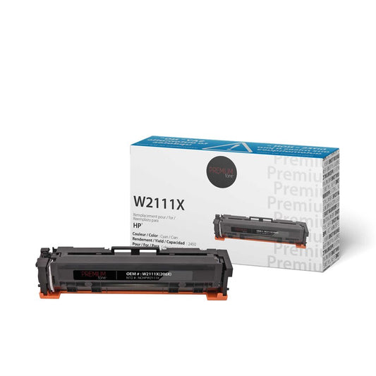 Premium Tone New Compatible HP W2111X / 206X YRTS Cyan 2.4K Toner Cartridge