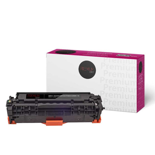 Premium Tone New Compatible HP CC533A, CE413A, CF383A / Canon No. 118 Universal Magenta 2.8K Toner Cartridge