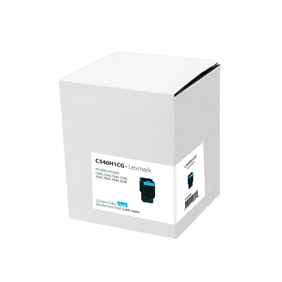 Premium Tone New Compatible Lexmark C54x/X54X, Cyan 2K Toner Cartridge